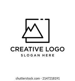 Vektorgrafik einer abstrakten Design-Vorlage für das Berglogo