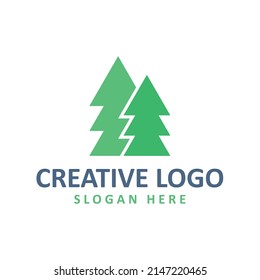 Vector graphic of abstract pine logo design template