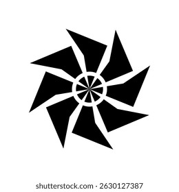 Vector graphic of abstract round windmill logo