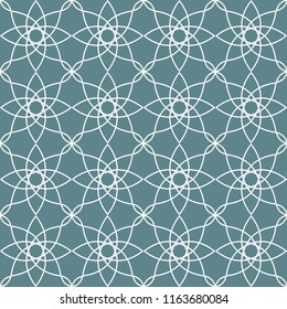 Vector graphic abstract seamless pattern White on Gray-Blue. Beautiful hand-drawn background for print, fabric, wallpaper, website, presentation, etc.
