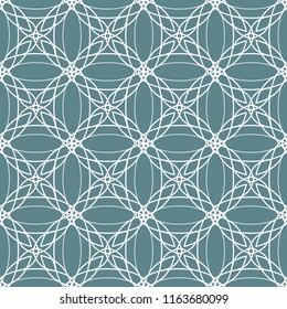 Vector graphic abstract seamless pattern White on Gray-Blue. Beautiful hand-drawn background for print, fabric, wallpaper, website, presentation, etc.