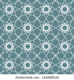 Vector graphic abstract seamless pattern White on Gray-Blue. Beautiful hand-drawn background for print, fabric, wallpaper, website, presentation, etc.