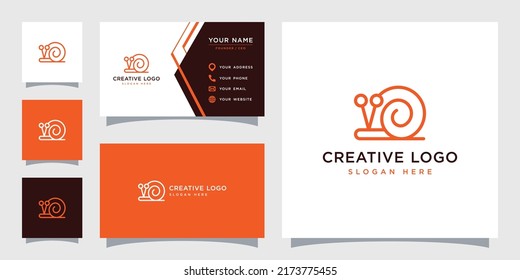 Vector graphic of abstract snail logo design template