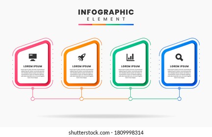Vector Graphic of Abtract Business data Visualization with Thin Line. Can be used for process diagram, presentations, workflow layout, banner, flow chart, info graph.
