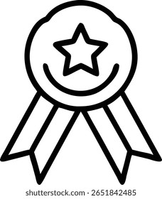 Um gráfico vetorial de um emblema de conquista com uma estrela, fitas e uma medalha de ouro para a competição de campeões