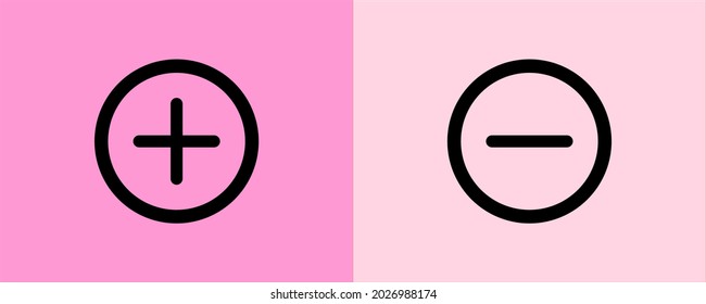 Gráfico vectorial de añadir y menos. de %PRODUCTNAME. Signo más, signo menos. Contar, agregar y restar botones de operación