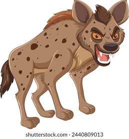 Vector graphic of an aggressive hyena snarling