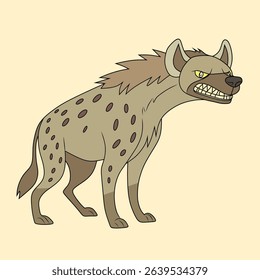 Vector graphic of an aggressive hyena snarling.