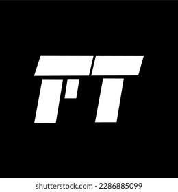 Gráfica vectorial de letra alfabeta con el logotipo inicial de monograma FT, TF, F y T. Este monograma o vector FT inicial es perfecto para logotipos, banners, pegatinas, fondos y etiquetas de la empresa, etc.