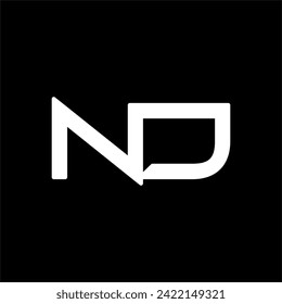 Vector graphic of Alphabet Letters Initials Monogram logo ND, DN, N and D. This vector is perfect for company logos, wedding name designs, identities, banners, clothing designs, stickers, and branding