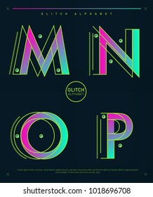 Vector graphic alphabet / Minimal, glitch style