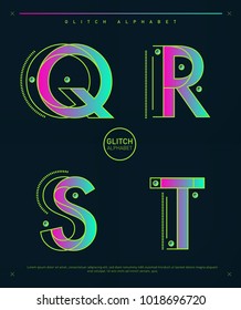 Vector graphic alphabet / Minimal, glitch style