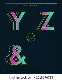 Vector graphic alphabet / Minimal, glitch style