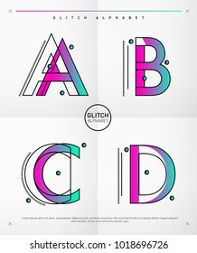 Vector graphic alphabet / Minimal, glitch style