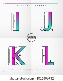 Vector graphic alphabet / Minimal, glitch style