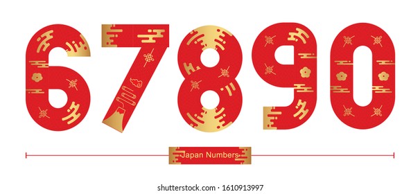 Vector graphic alphabet in a set A,B,C,D, with Japan font style