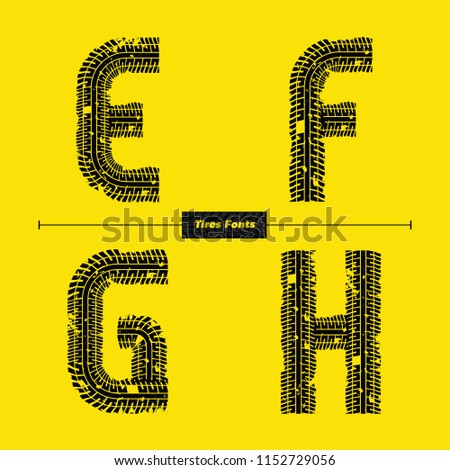 Vector graphic alphabet in a set E,F,G,H, with celtic golden color style