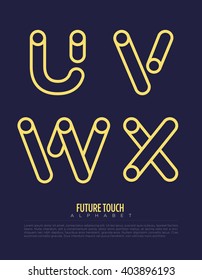 Vector graphic alphabet in a set with minimal outline design