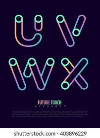 Vector graphic alphabet in a set with minimal outline design