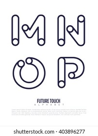 Vector graphic alphabet in a set with minimal outline design