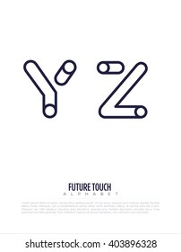 Vector graphic alphabet in a set with minimal outline design