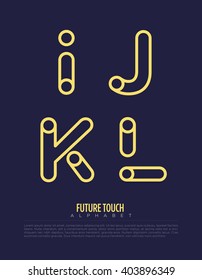 Vector graphic alphabet in a set with minimal outline design