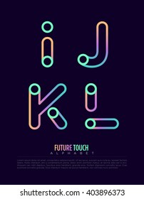 Vector graphic alphabet in a set with minimal outline design