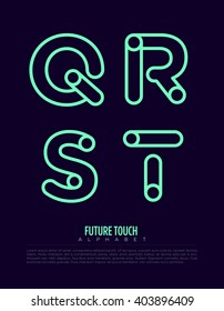 Vector graphic alphabet in a set with minimal outline design