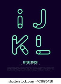 Vector graphic alphabet in a set with minimal outline design