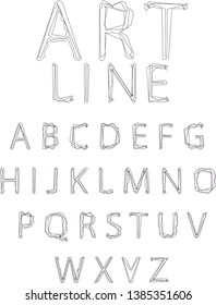 Vector graphic alphabet in a set, with modern, bstract style