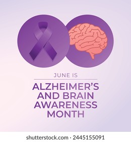 vector graphic of Alzheimers and Brain Awareness Month ideal for Alzheimers and Brain Awareness Month celebration.