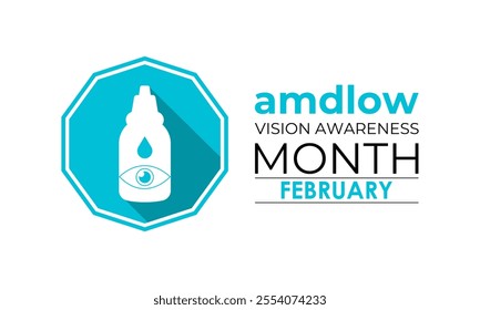 Vector graphic of Amd low vision awareness month observed every year in month of february. Design for cards, prints, social media, poster, flyer and background design template.