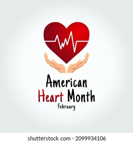 vector graphic of american heart month good for american heart month celebration. flat design. flyer design.flat illustration.