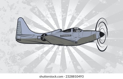 Vector graphic of American World War II fighter aircraft
