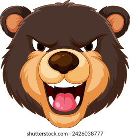Vector graphic of an angry bear face
