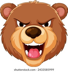 Vector graphic of an angry bear face