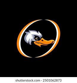 Vector graphic of angry duck head mascot logo. This vector is perfect for company logos, esports logos, banners, templates, backgrounds, business, icons, stickers, and branding etc.
