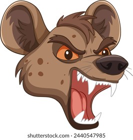 Vector graphic of an angry hyena face