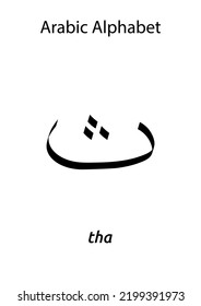 Vector graphic of Arabic alphabet tha on white background. Basic Arabic letters or hijaiyah letters alphabet. A4 size card and ready to print. vector eps10.
