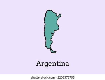 Vector graphic of Argentina map in green color. Green Outline Map ofArgentina Vector Design isolated on light blue background. Map of Argentina. Good design for your advertisement, banner, print etc.