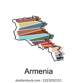 Vector graphic of Armenia map, Iran Country Vector Design Template isolated on White background