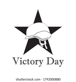 vector graphic of army helmet. commemorating victory day