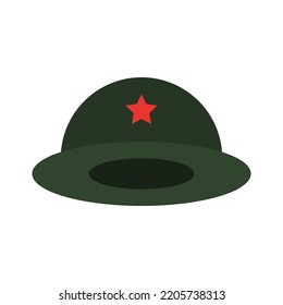 Vektorgrafik des Armeehelms. Grüne Armeehelm-Illustration mit flachem Design-Stil. Geeignet für Design-Objekte von Inhalten