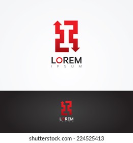 Vector graphic arrow themed alphabet symbol for your company / Letter I