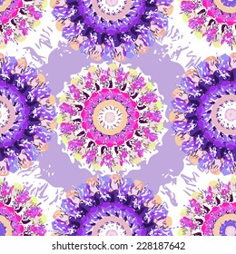 Vector graphic, artistic, Decorative seamless pattern with stylized flowers watercolor