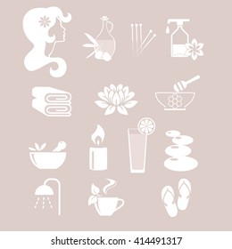 Vector graphic arts. Spa icons set