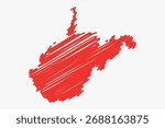 Vector graphic artwork suitable for print and web containing flat detailed map of WEST VIRGINIA