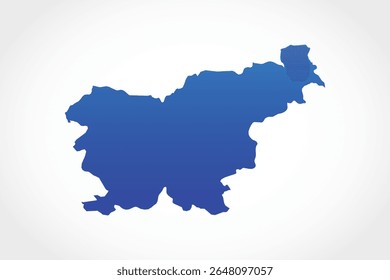 Vector graphic artwork suitable for print and web containing flat detailed map of SLOVENIA