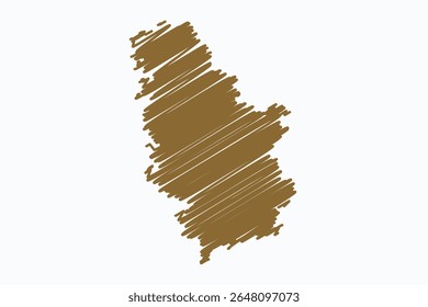 Arte gráfica vetorial adequada para impressão e web contendo mapa plano detalhado da SÉRVIA