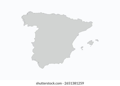 Arte gráfica vetorial adequada para impressão e teia contendo mapa plano detalhado de ESPANHA
